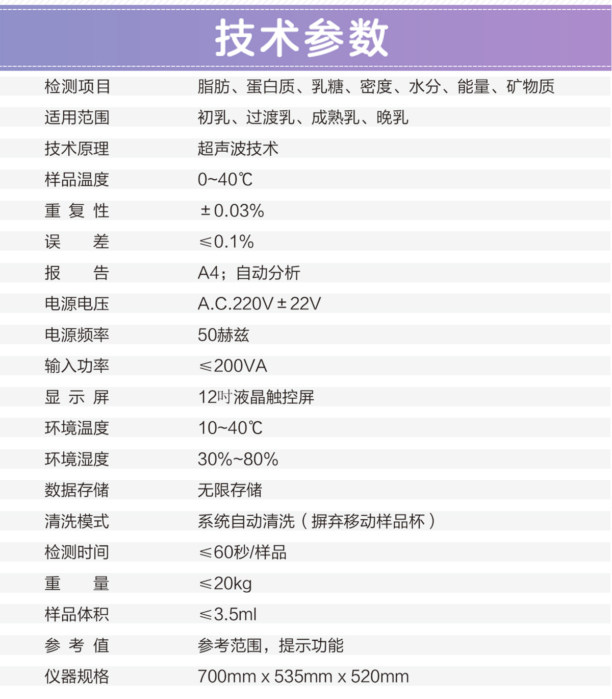 GK-9000母乳分析仪技术参数
